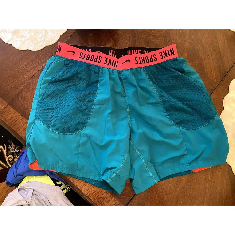 Nike Men's Blue & Pink Mesh Reversible Activewear Training Shorts XL